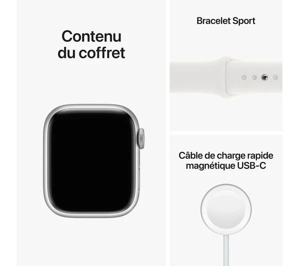 APPLE Watch Series 8 - Silver with White Sports Band, 41mm - Acceptable - Image 10