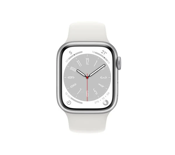 APPLE Watch Series 8 - Silver with White Sports Band, 41mm - Acceptable - Image 2