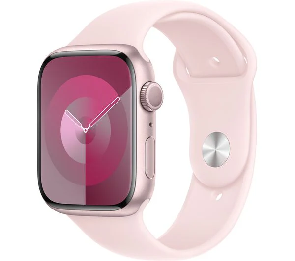 APPLE Watch Series 9 - 45mm Pink Aluminium Case with Light Pink Sport Band, M/L - Good