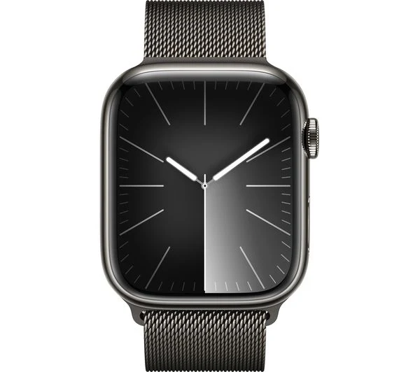 APPLE Watch Series 9 Cellular - 45mm Graphite Stainless Steel Case with Graphite Milanese Loop - Good - Image 2
