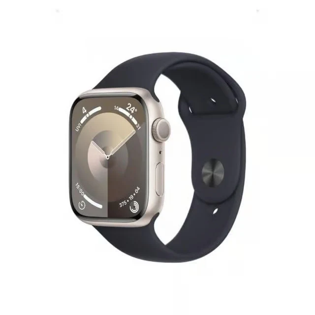 Apple Watch Series 9 Cellular, 45mm Starlight Aluminium Case with Midnight Sport Band - Pristine