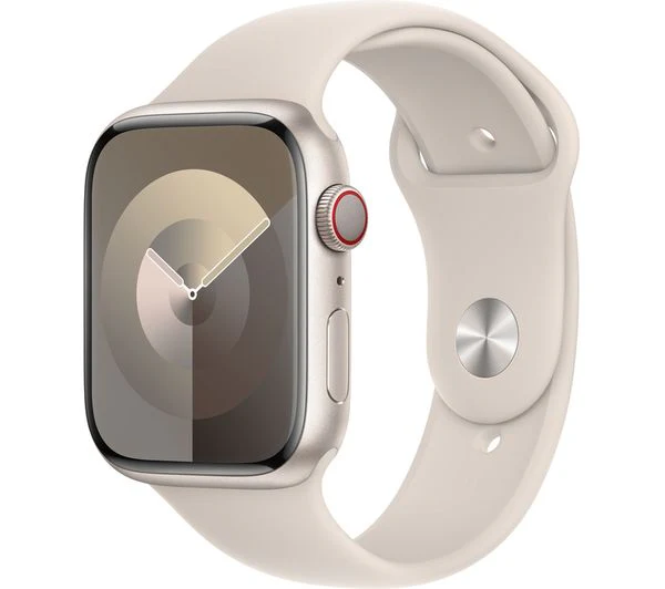 APPLE Watch Series 9 Cellular - 45mm Starlight Aluminium Steel Case with Starlight Sport Band, M/L - Very Good