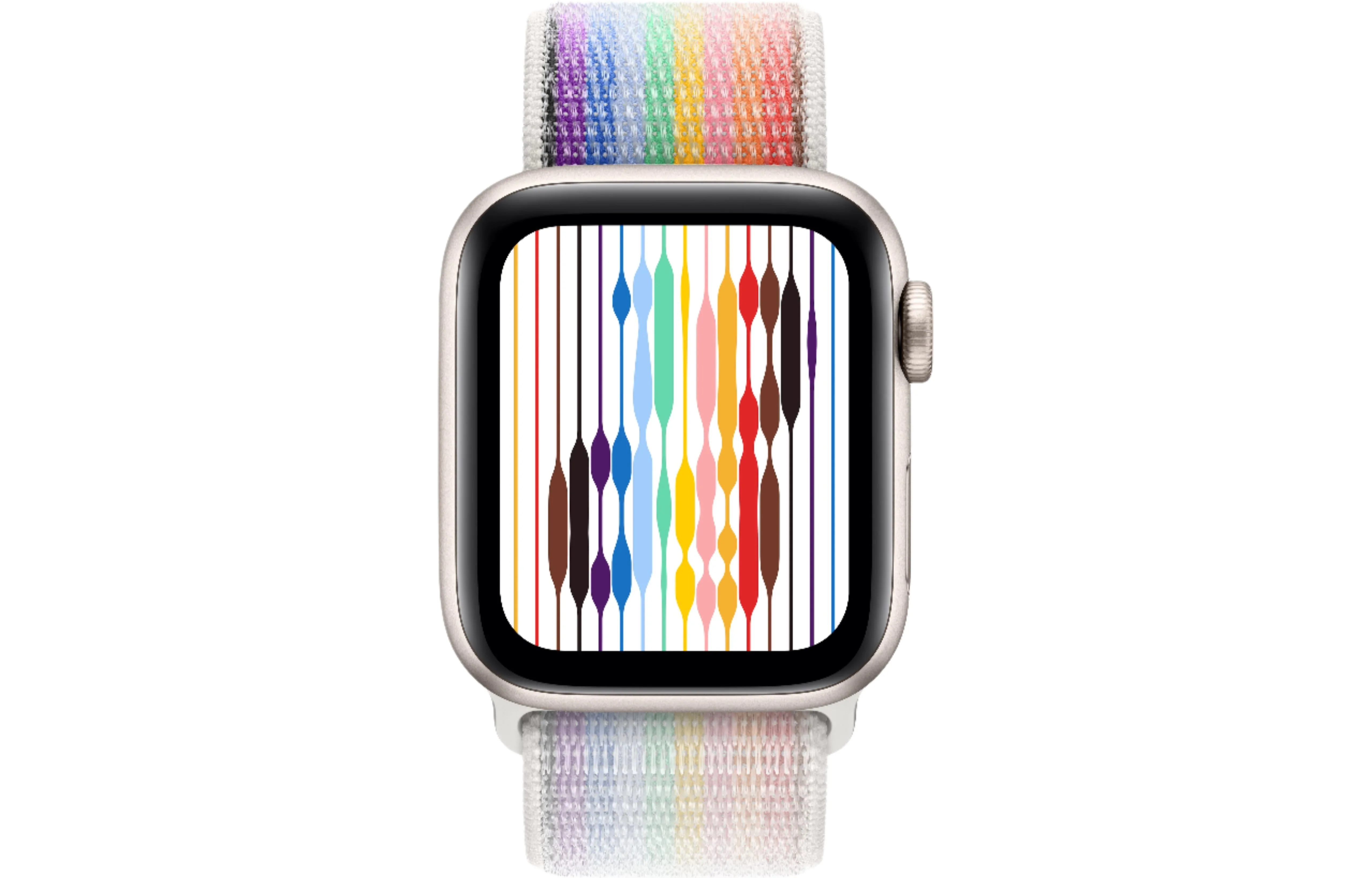 Apple Watch Series 9 GPS, 41mm Starlight Aluminium Case with Pride Edition Sport Loop - Pristine - Image 2