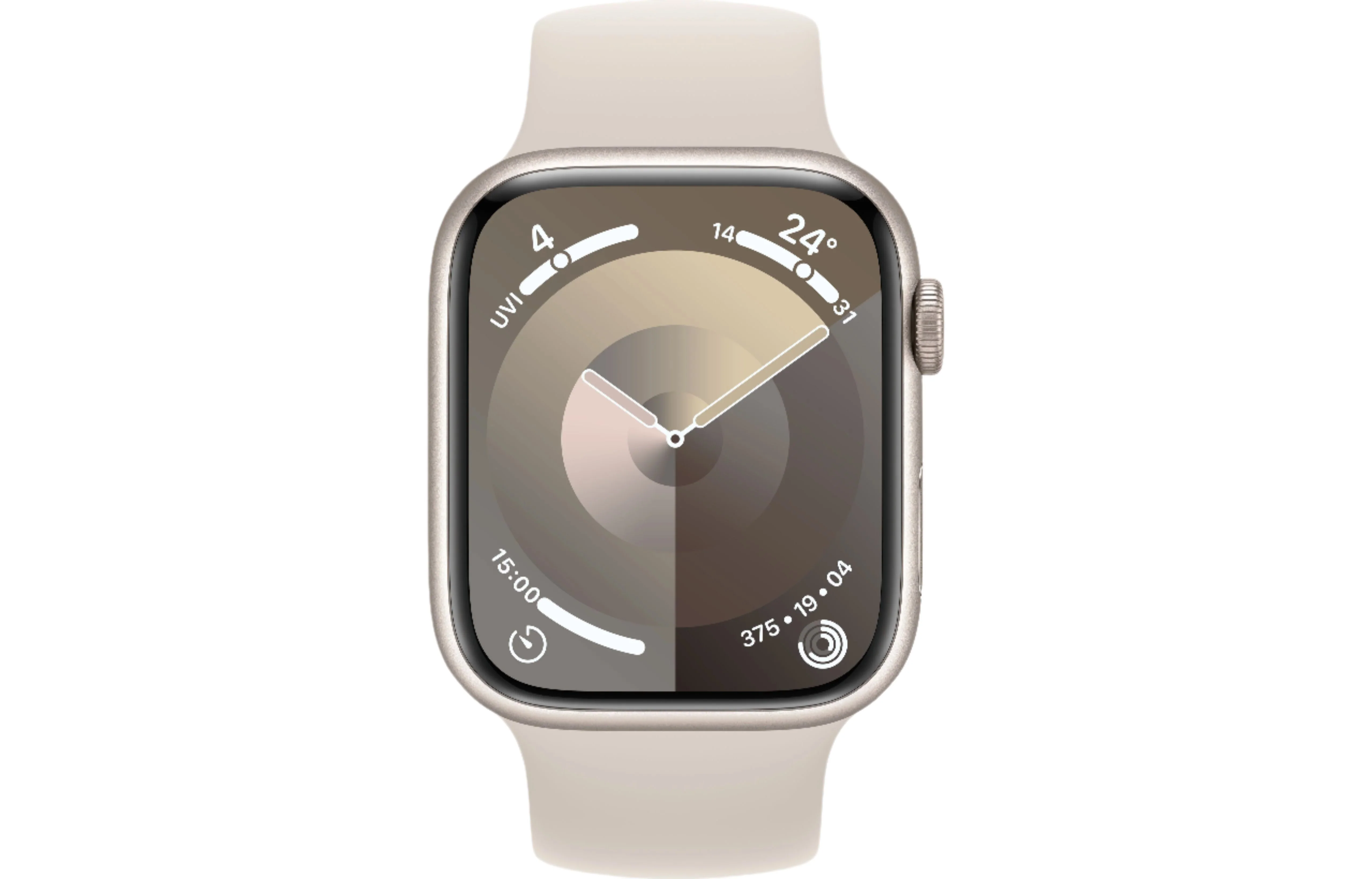 Apple Watch Series 9 GPS, 45mm Starlight Aluminium Case with Starlight Solo Loop - Size 5 - Good - Image 2