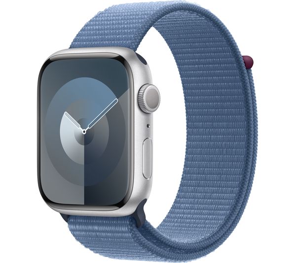 Apple Watch Series 9 GPS, 45mm Silver Aluminium Case with Winter Blue Sport Loop - Very Good