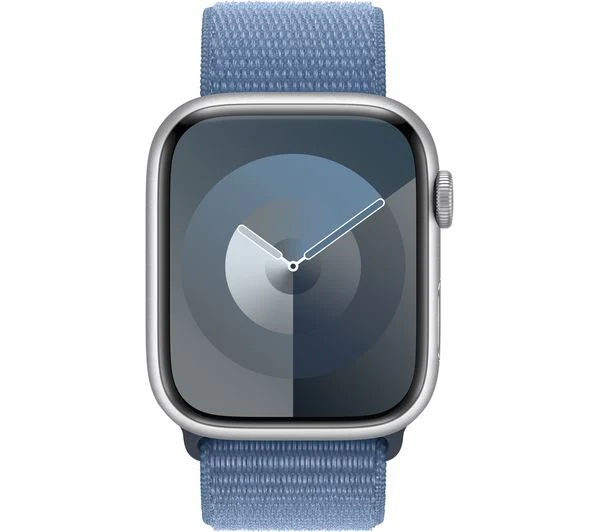 Apple Watch Series 9 GPS, 45mm Silver Aluminium Case with Winter Blue Sport Loop - Very Good - Image 2