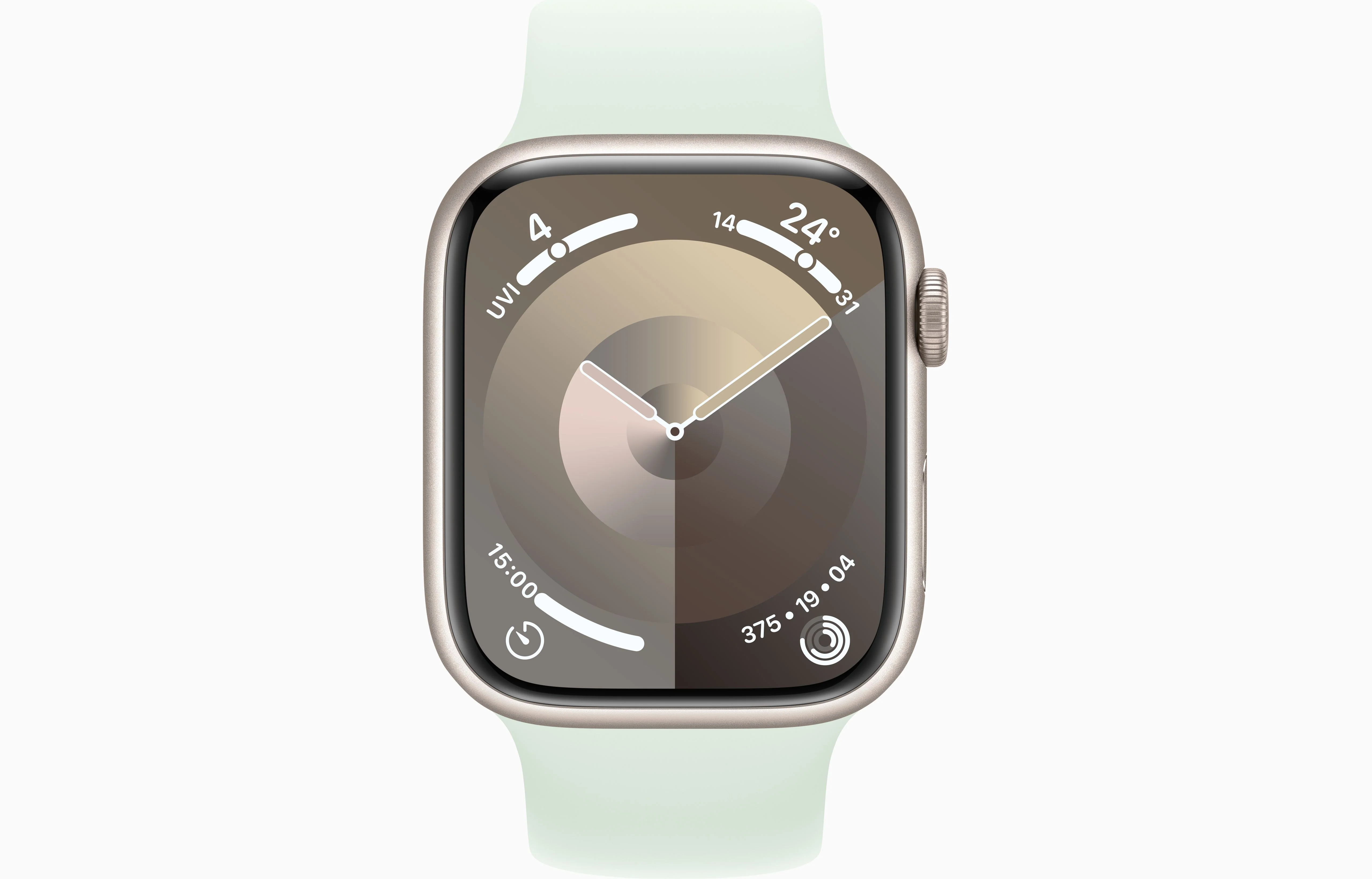 Apple Watch Series 9 GPS, 45mm Starlight Aluminium Case with Soft Mint Solo Loop - Size 10 - Pristine - Image 2