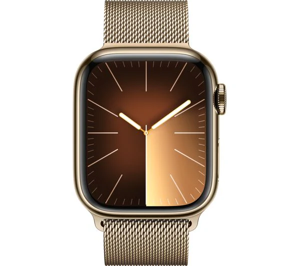 Apple Watch Series 9 GPS + Cellular, 41mm Gold Stainless Steel Case with Gold Milanese Loop - Pristine - Image 2