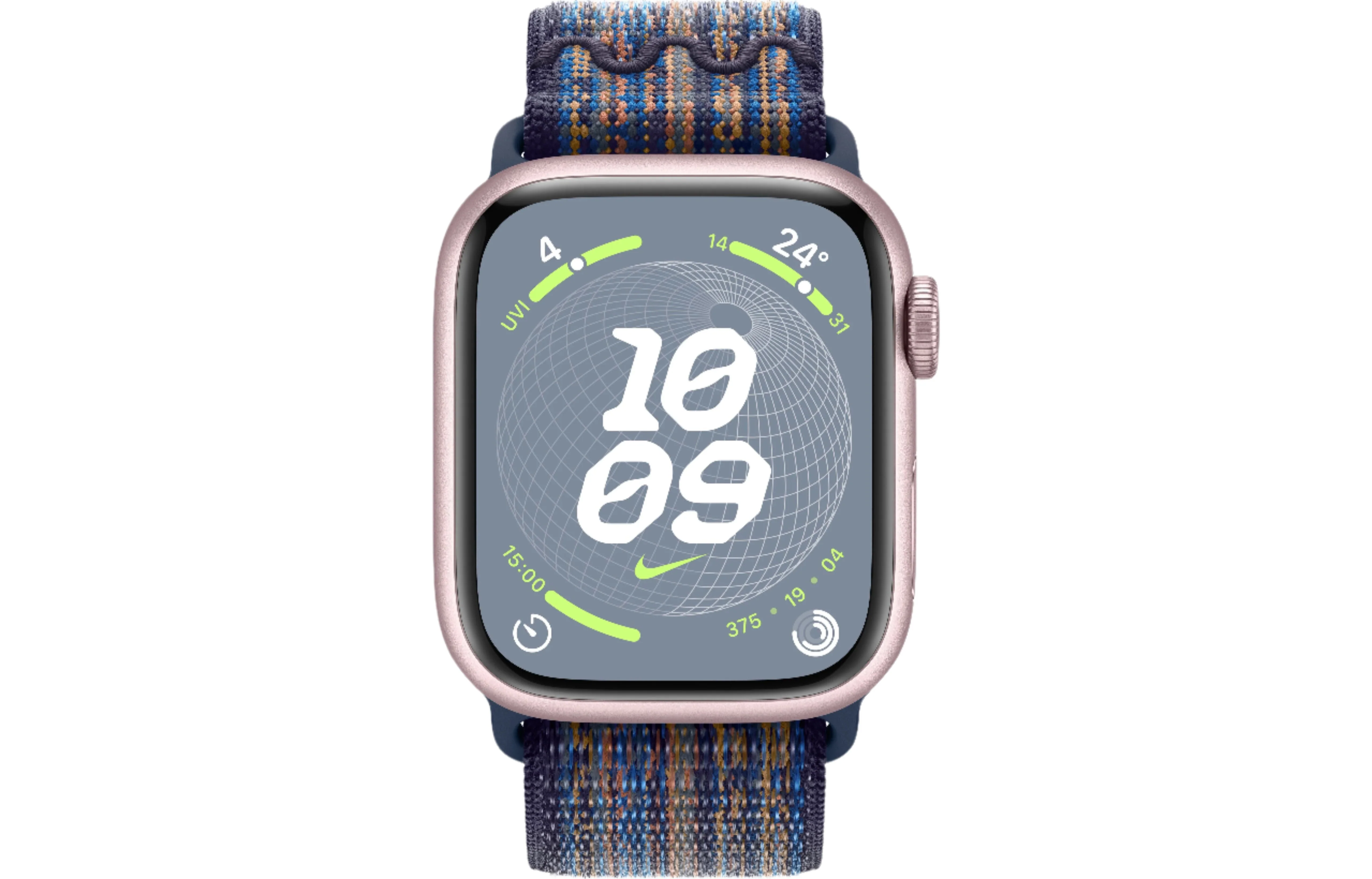 Apple Watch Series 9 GPS + Cellular, 41mm Pink Aluminium Case with Game Royal/Orange Nike Sport Loop - Pristine - Image 2
