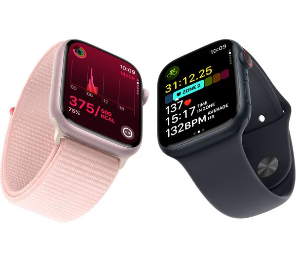 Apple Watch Series 9 GPS + Cellular, 41mm Silver Aluminium Case with Storm Blue Sport Band - S/M - Very Good - Image 5