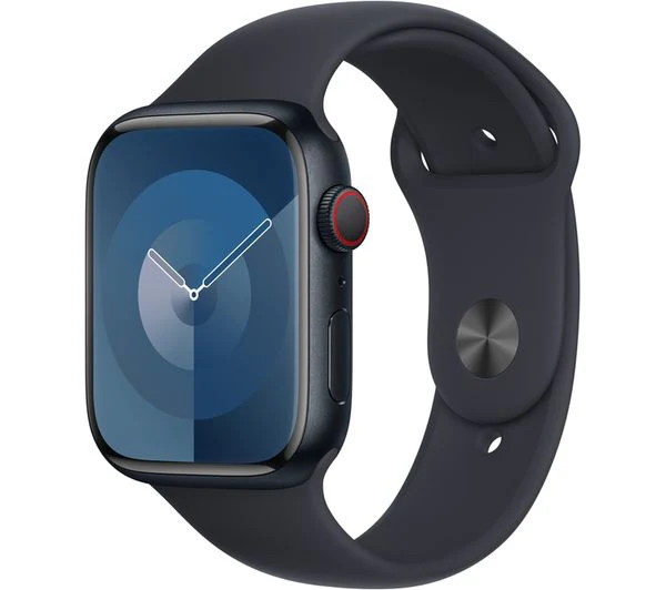 Apple Watch Series 9 GPS + Cellular, 45mm Midnight Aluminium Case with Midnight Sport Band - M/L - Acceptable