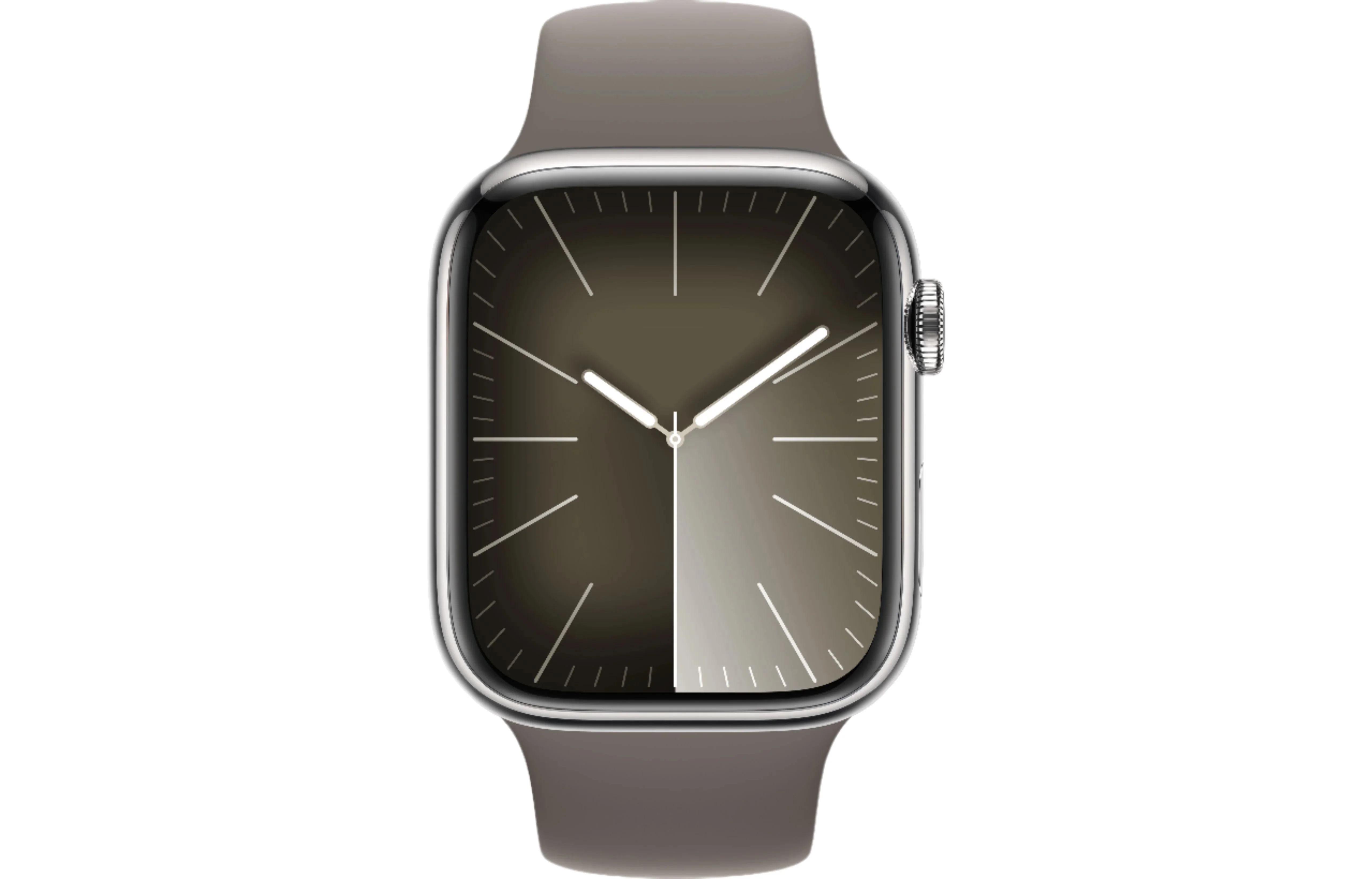 Apple Watch Series 9 GPS + Cellular, 45mm Silver Stainless Steel Case with Clay Sport Band - S/M - Pristine - Image 2