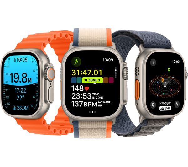 APPLE Watch Ultra 2 Cellular - 49mm Titanium Case with Black & Blue Trail Loop, S/M - Pristine - Image 5