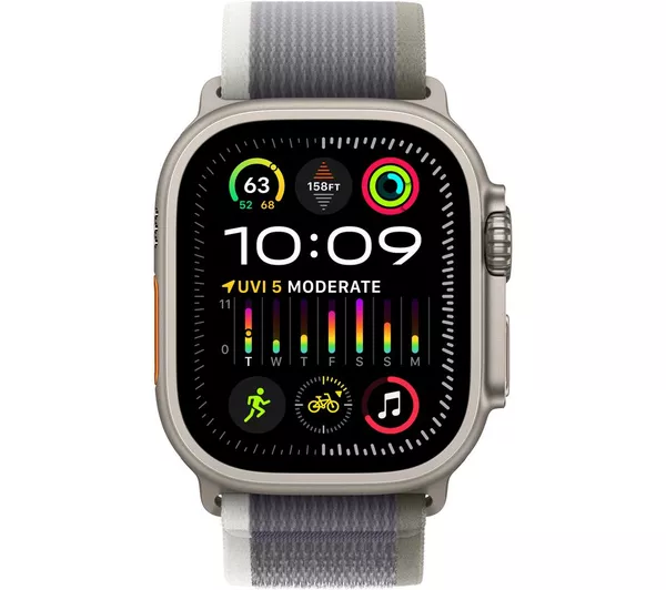 Apple Watch Ultra 2 GPS + Cellular, 49mm Titanium Case with Green/Grey Trail Loop - Pristine - Image 2