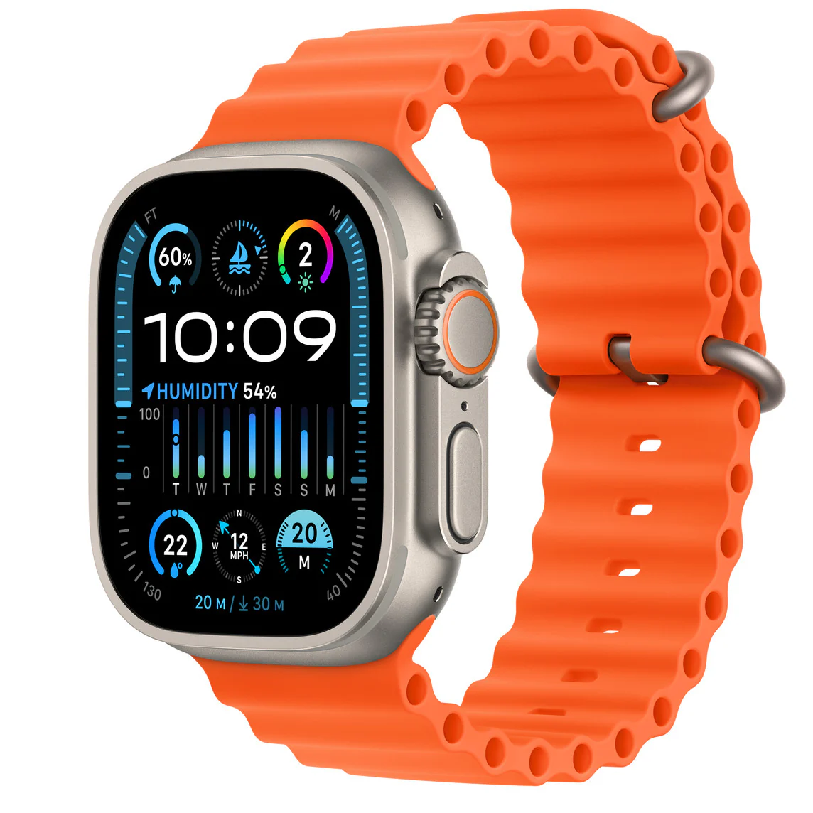 Apple Watch Ultra 2 GPS + Cellular Titanium 49MM Orange Ocean Band - Very Good