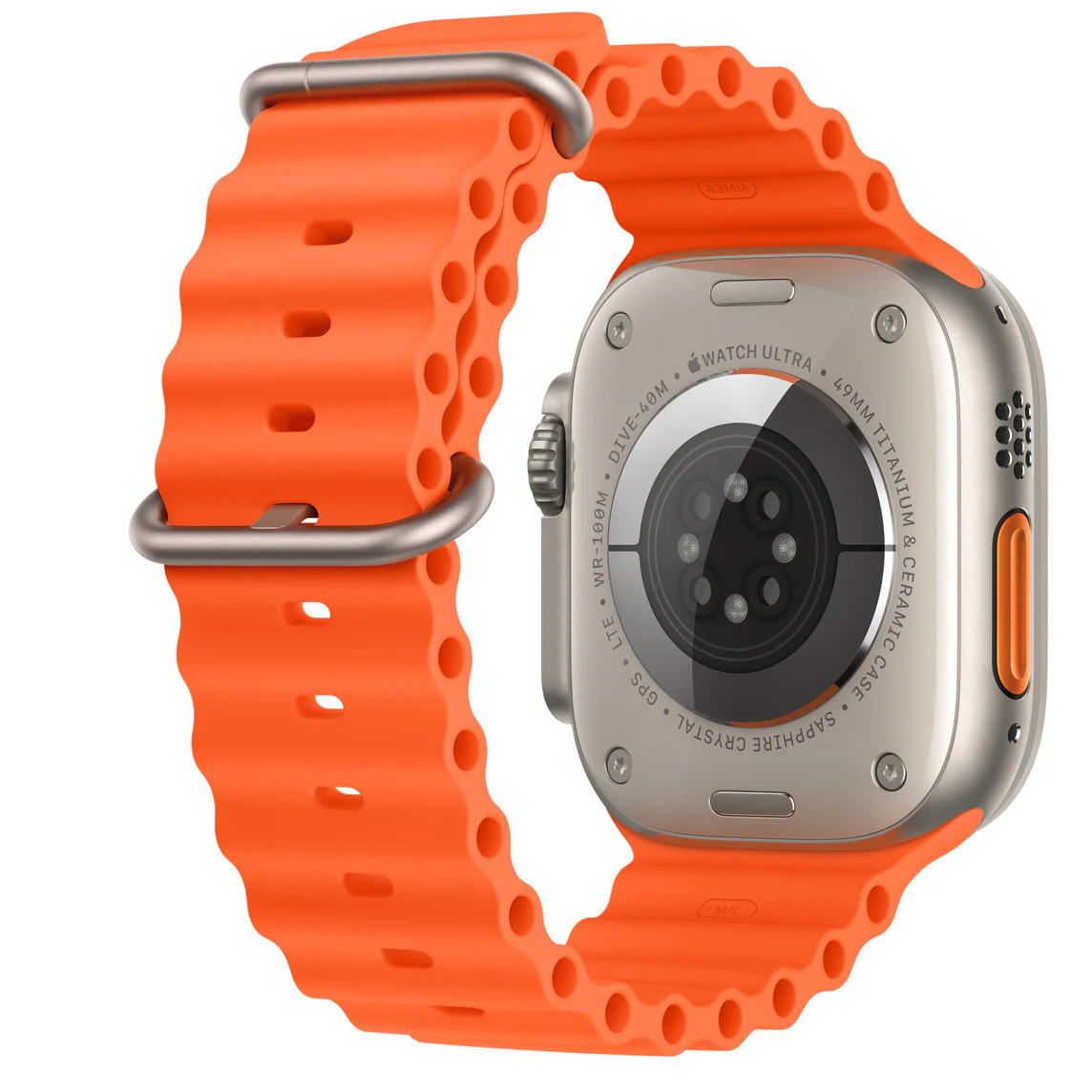 Apple Watch Ultra 2 GPS + Cellular Titanium 49MM Orange Ocean Band - Very Good - Image 3