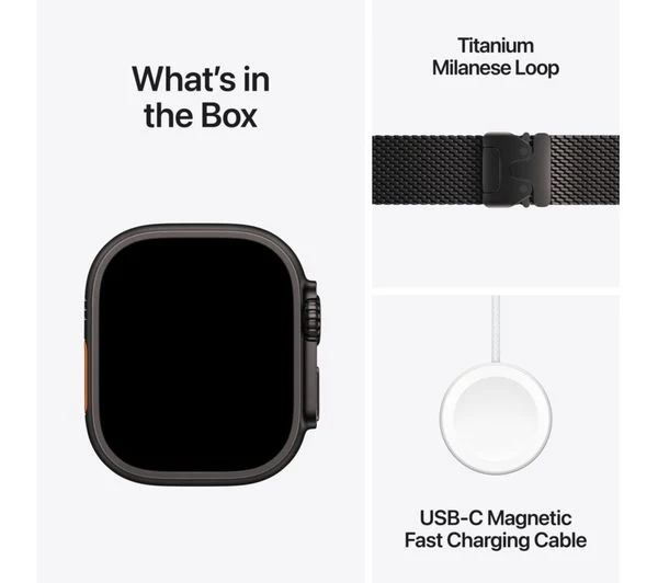 APPLE Watch Ultra 3 Cellular - 49mm Black Titanium Case with Black Titanium Milanese Loop, Medium - Pristine - Image 9