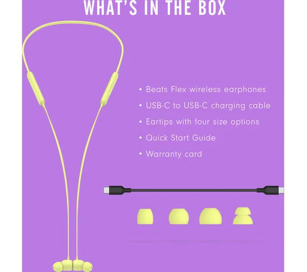 BEATS Flex Wireless Bluetooth Earphones - Citrus Yellow - Image 11