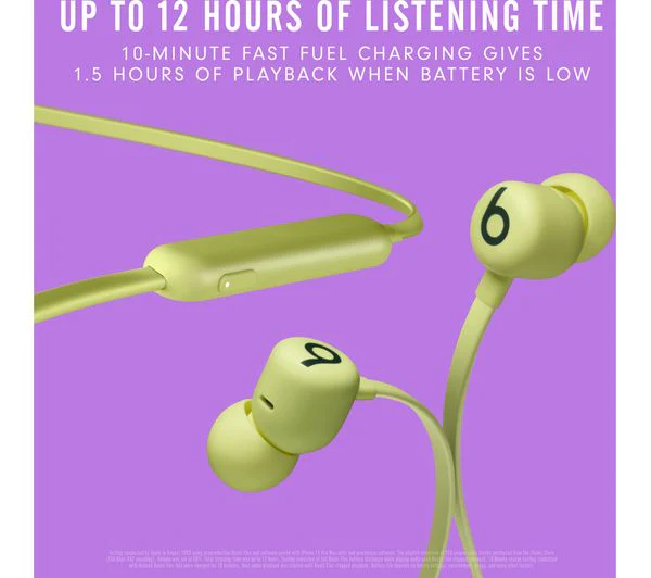 BEATS Flex Wireless Bluetooth Earphones - Citrus Yellow - Image 7