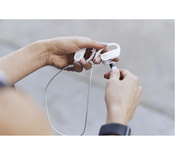 BEATS Powerbeats High-Performance Wireless Bluetooth Sports Earphones - White - Very Good - Image 9