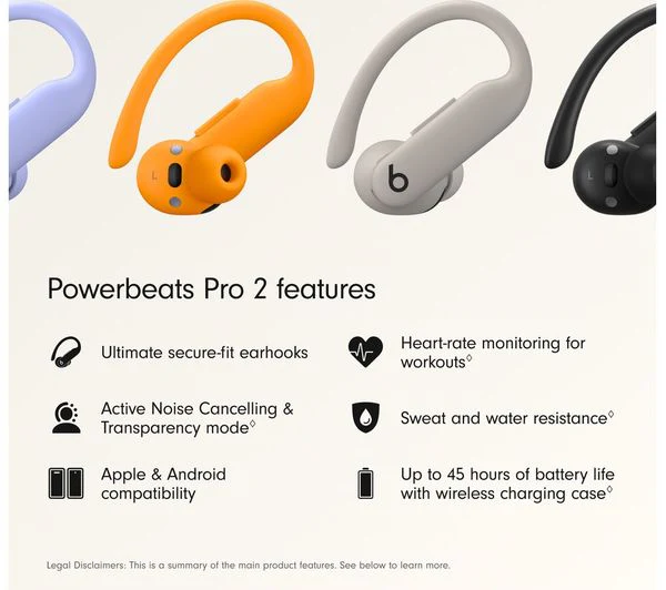 BEATS Powerbeats Pro 2 Wireless Bluetooth Noise-Cancelling Sports Earbuds - Quick Sand - Good - Image 7