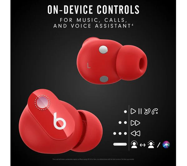 BEATS Studio Buds Wireless Bluetooth Noise-Cancelling Earbuds - Red - Pristine - Image 9
