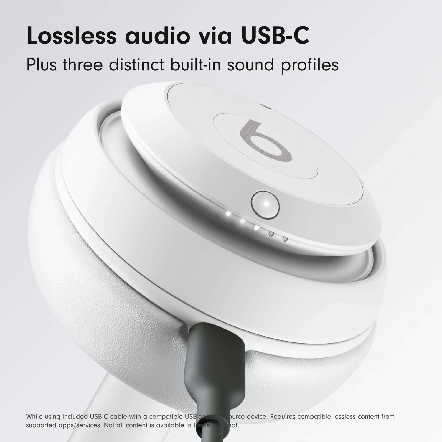 BEATS Studio Pro Wireless Bluetooth Noise-Cancelling Headphones - Matte White - Good - Image 4