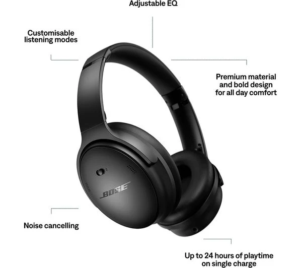 BOSE QuietComfort Wireless Bluetooth Noise-Cancelling Headphones - White Smoke - Very Good - Image 7
