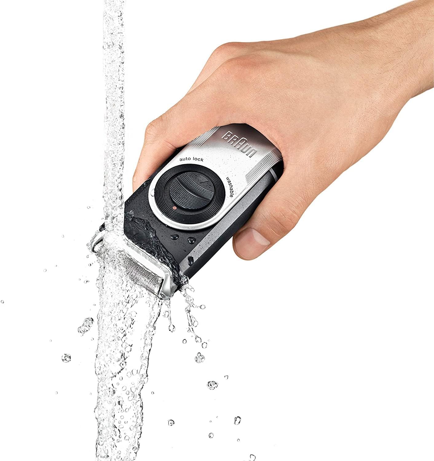 Braun PocketGo Mobile Shave Electric Travel Shaver, for On The Go, Fully Washable, M90, Black/Silver - Image 5