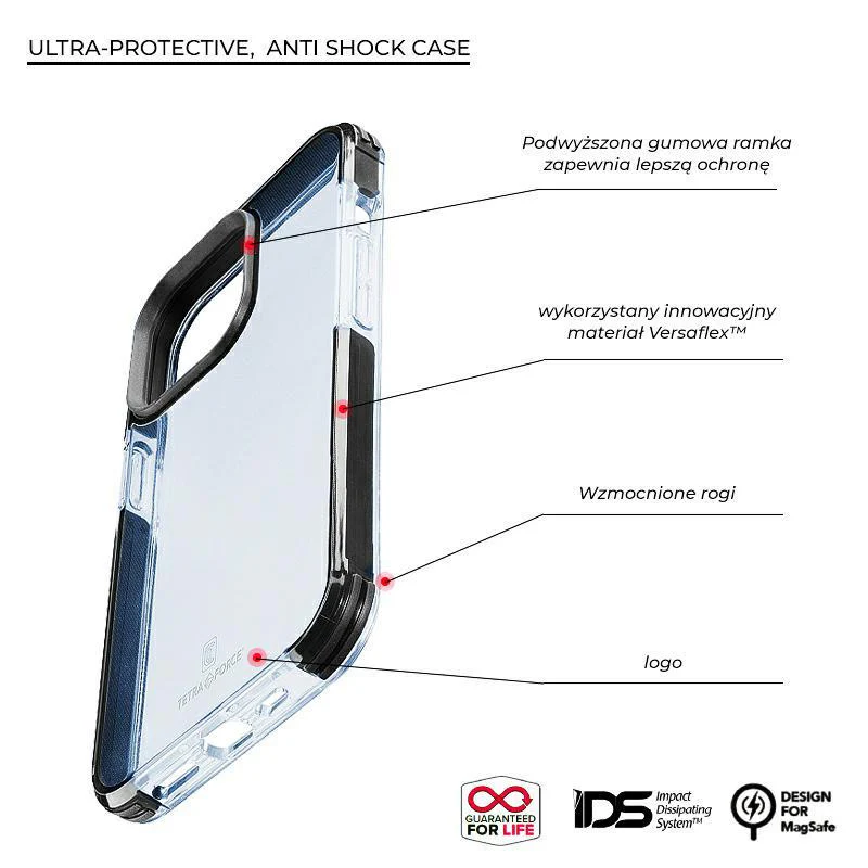 Cellularline Hard Case Tetra Back cover For Apple iPhone 14 Transparent, Black - Image 4