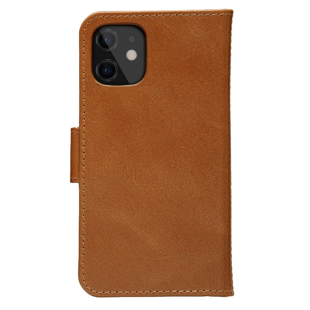 dbramante1928 Lynge Leather Wallet Case Magnetic Flip Cover for iPhone 12 Mini Tan - Image 4