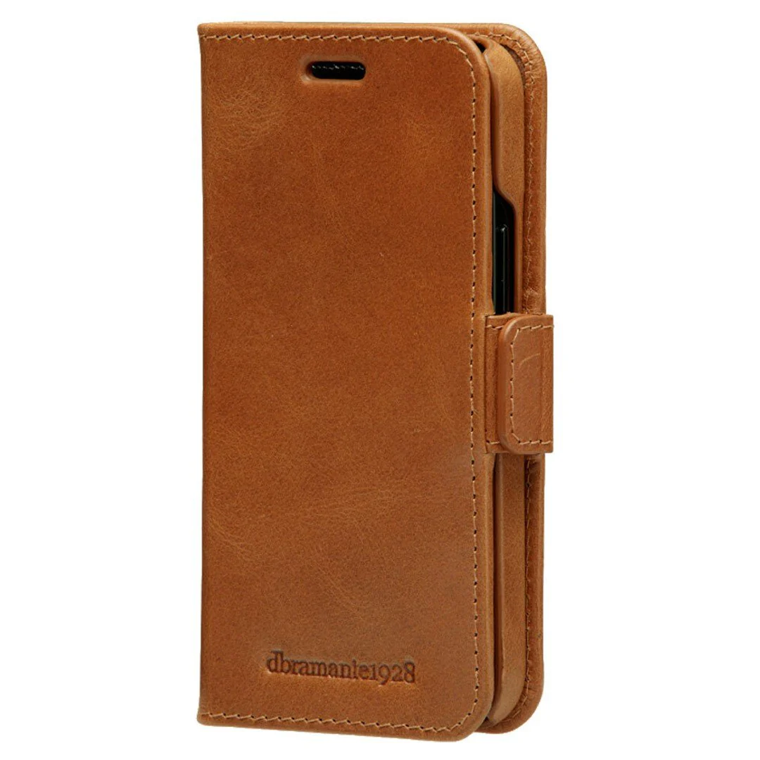 dbramante1928 Lynge Leather Wallet Case Magnetic Flip Cover for iPhone 12 Mini Tan - Image 5