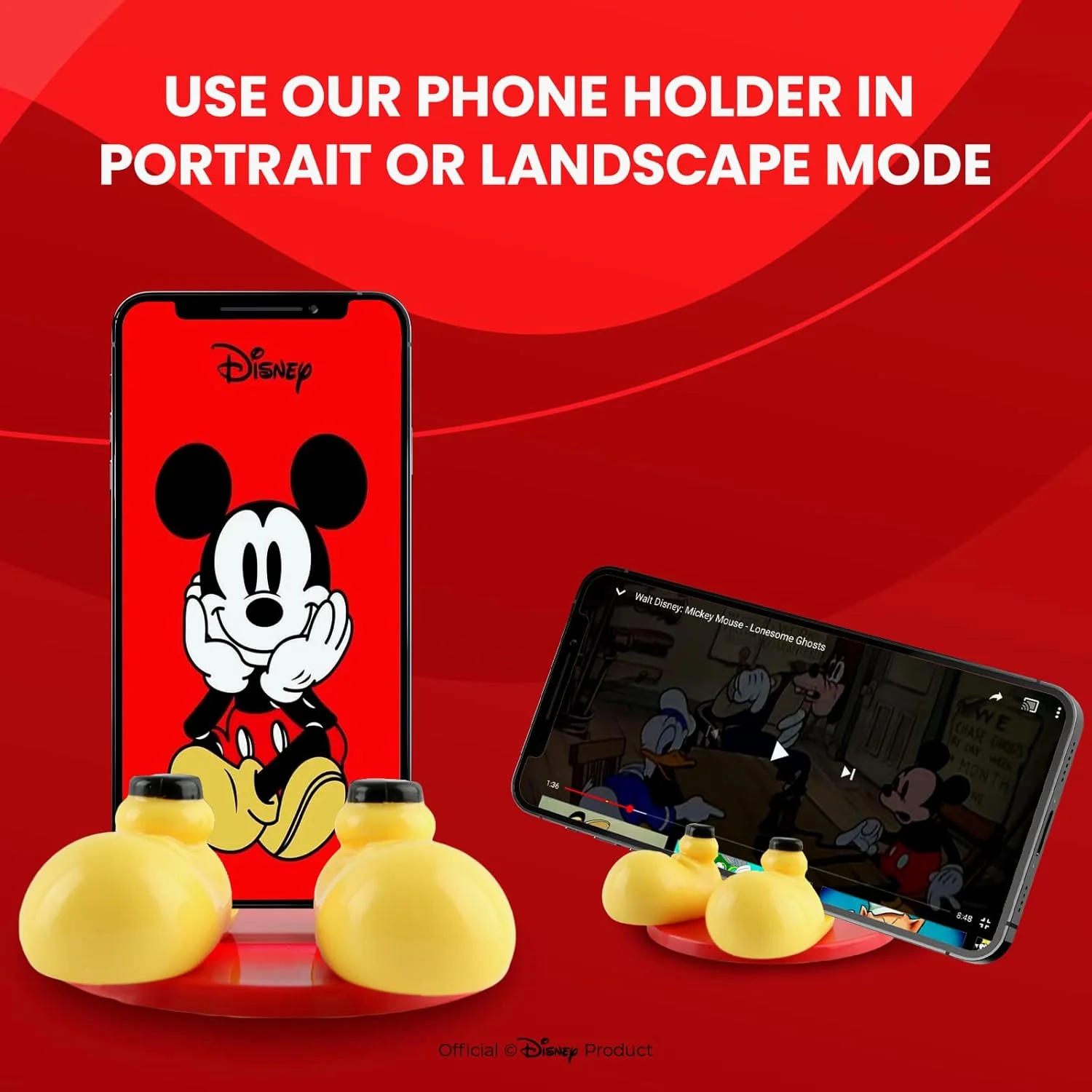 Disney Mickey Mouse Feet Mobile Phone Holder with Bonus Decal Sticker - Image 2