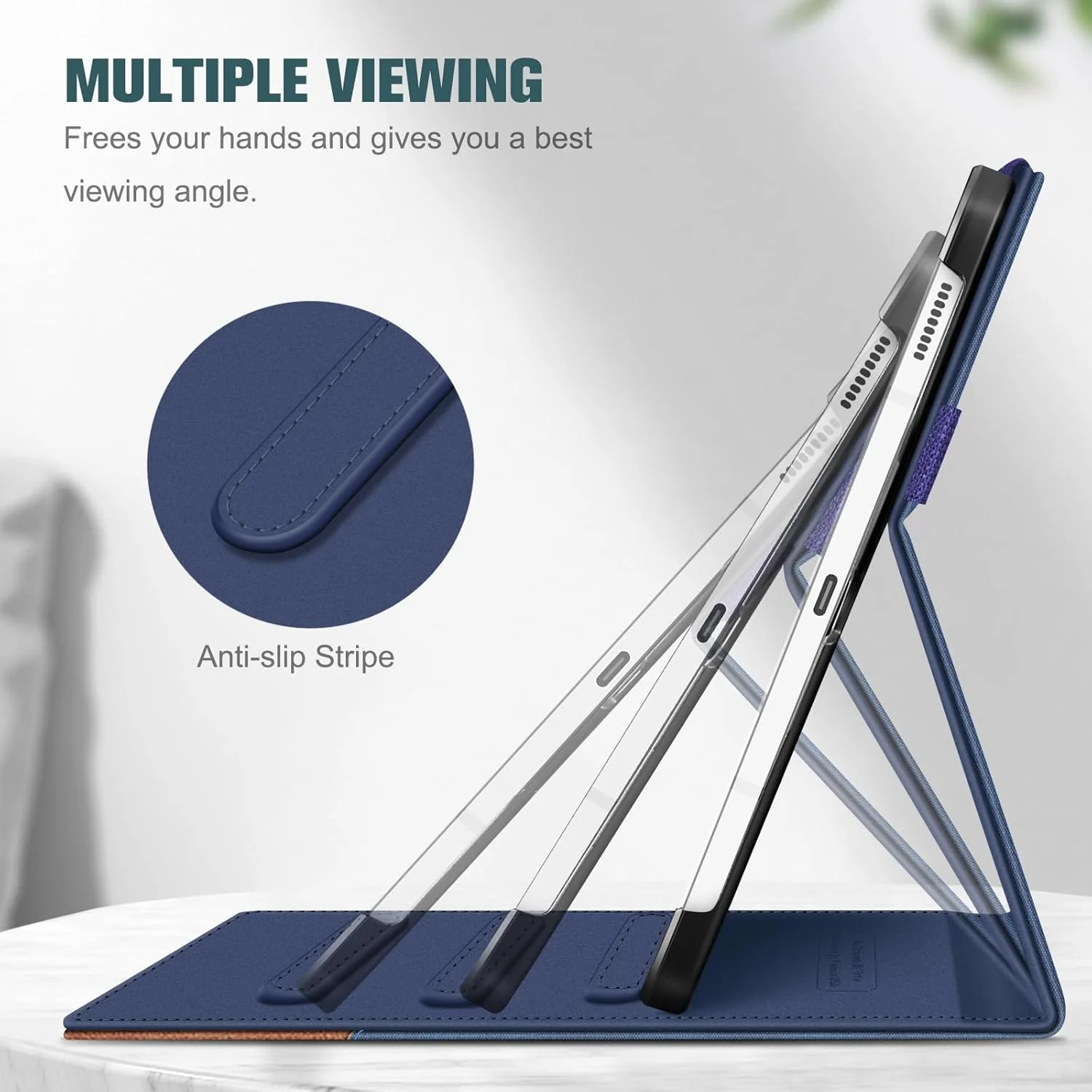 Fintie Case for Samsung Galaxy Tab S9 FE 5G 10.9 Inch/Galaxy Tab S9 11 Inch 2023, Multi-Angle Viewing Protective Cover with Pocket, Auto Sleep/Wake, Denim Blue/Brown - Image 8