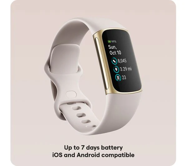 FITBIT Charge 5 Fitness Tracker - Soft Gold, Universal - Acceptable - Image 2