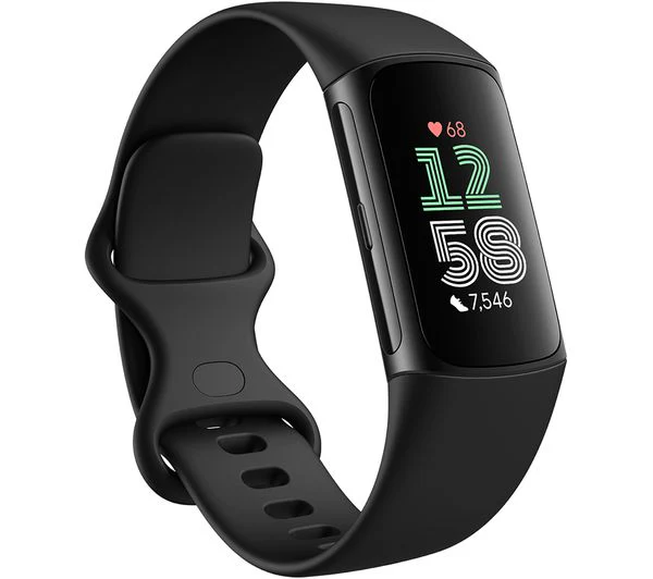 FITBIT Charge 6 Fitness Tracker - Obsidian, Silicone Strap, Universal - Acceptable