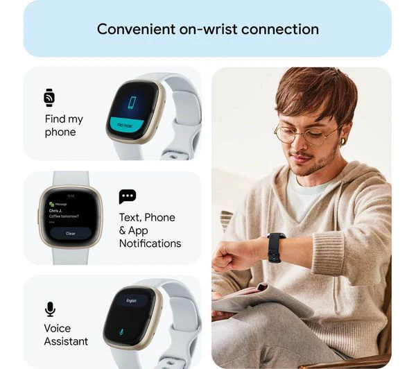 FITBIT Sense 2 Smart Watch - Blue Mist & Soft Gold - Good - Image 6