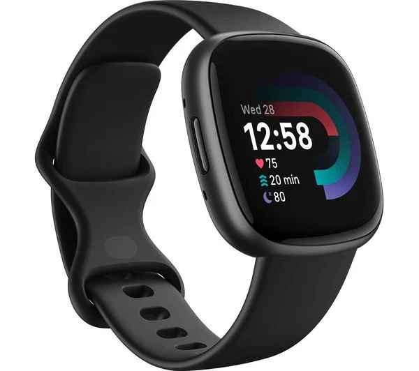PRE OWNED FITBIT Versa 4 Smart Watch - Black & Graphite - Acceptable