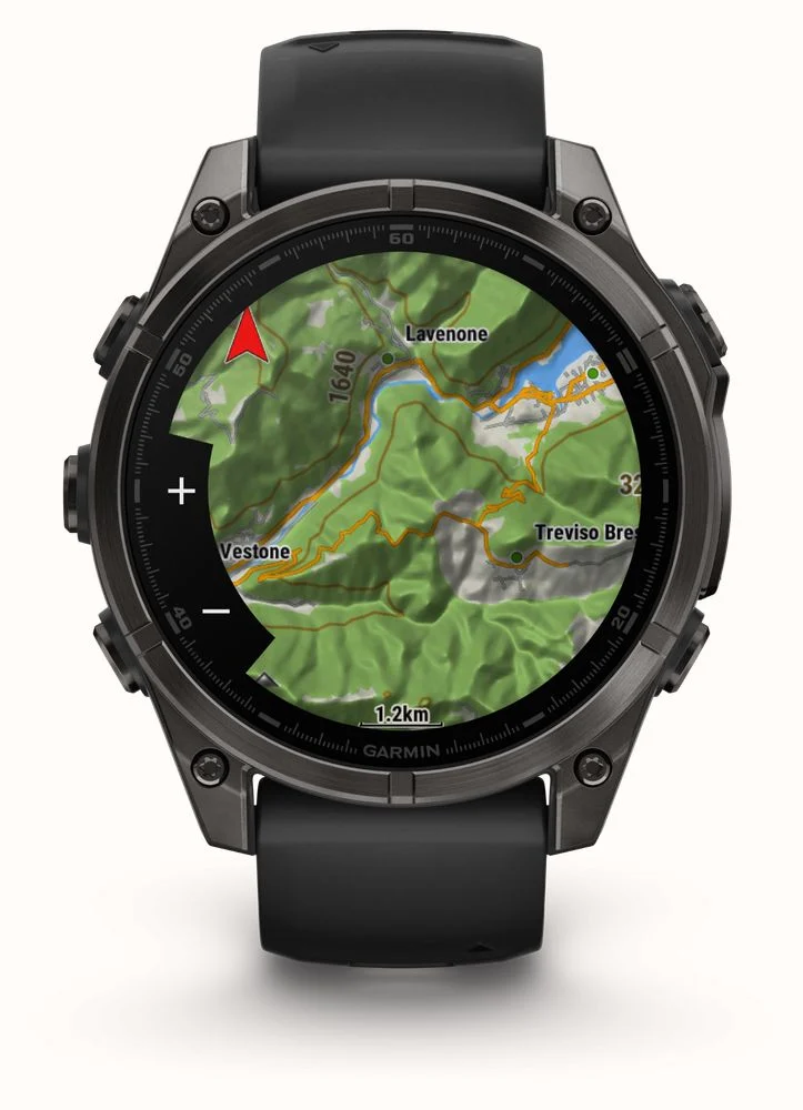 Garmin fēnix 8 AMOLED Sapphire GPS Smartwatch, 43mm Carbon Grey DLC Titanium Case with Black/Pebble Grey Silicone Strap - Good - Image 10