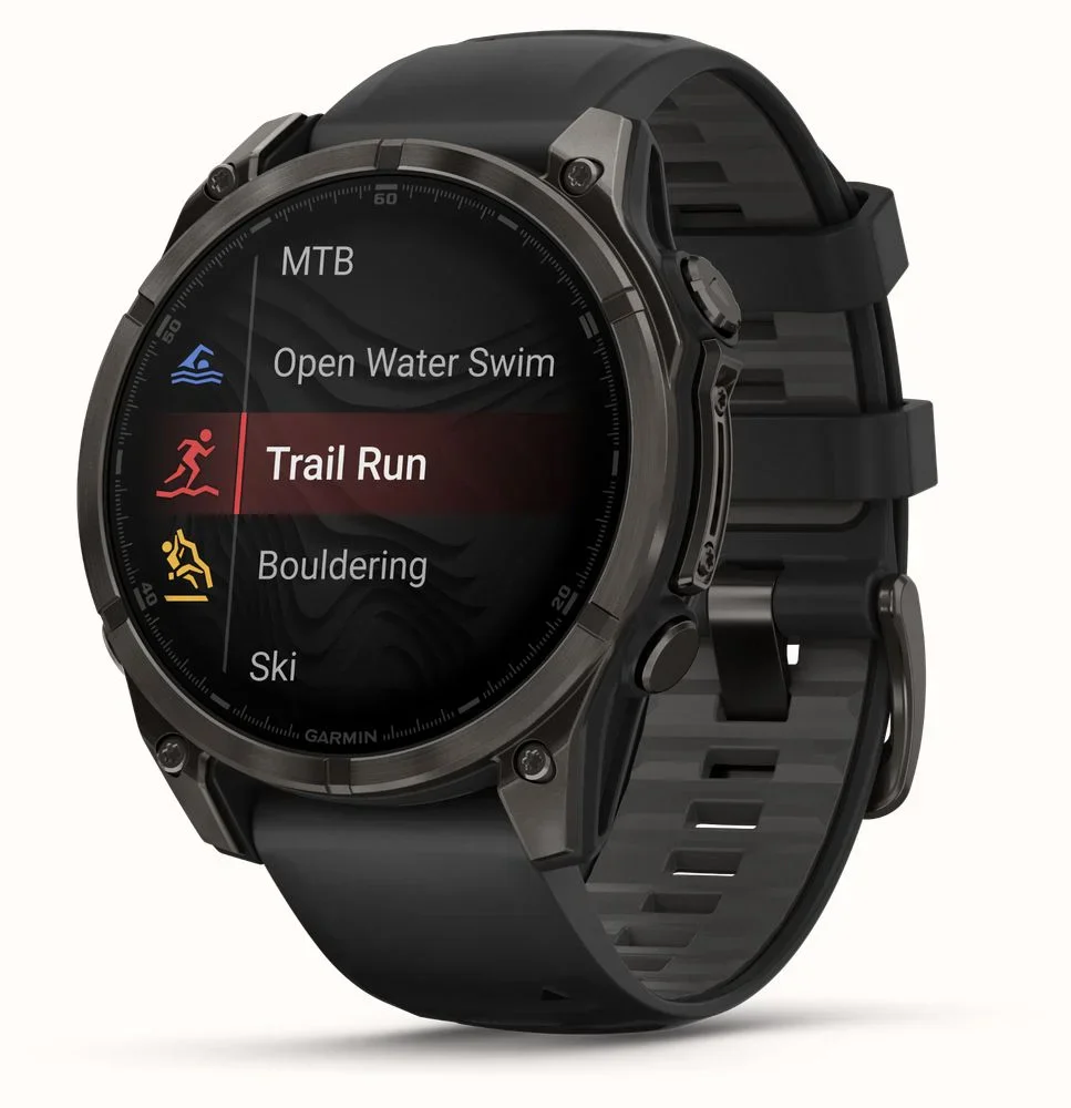 Garmin fēnix 8 AMOLED Sapphire GPS Smartwatch, 43mm Carbon Grey DLC Titanium Case with Black/Pebble Grey Silicone Strap - Good - Image 3