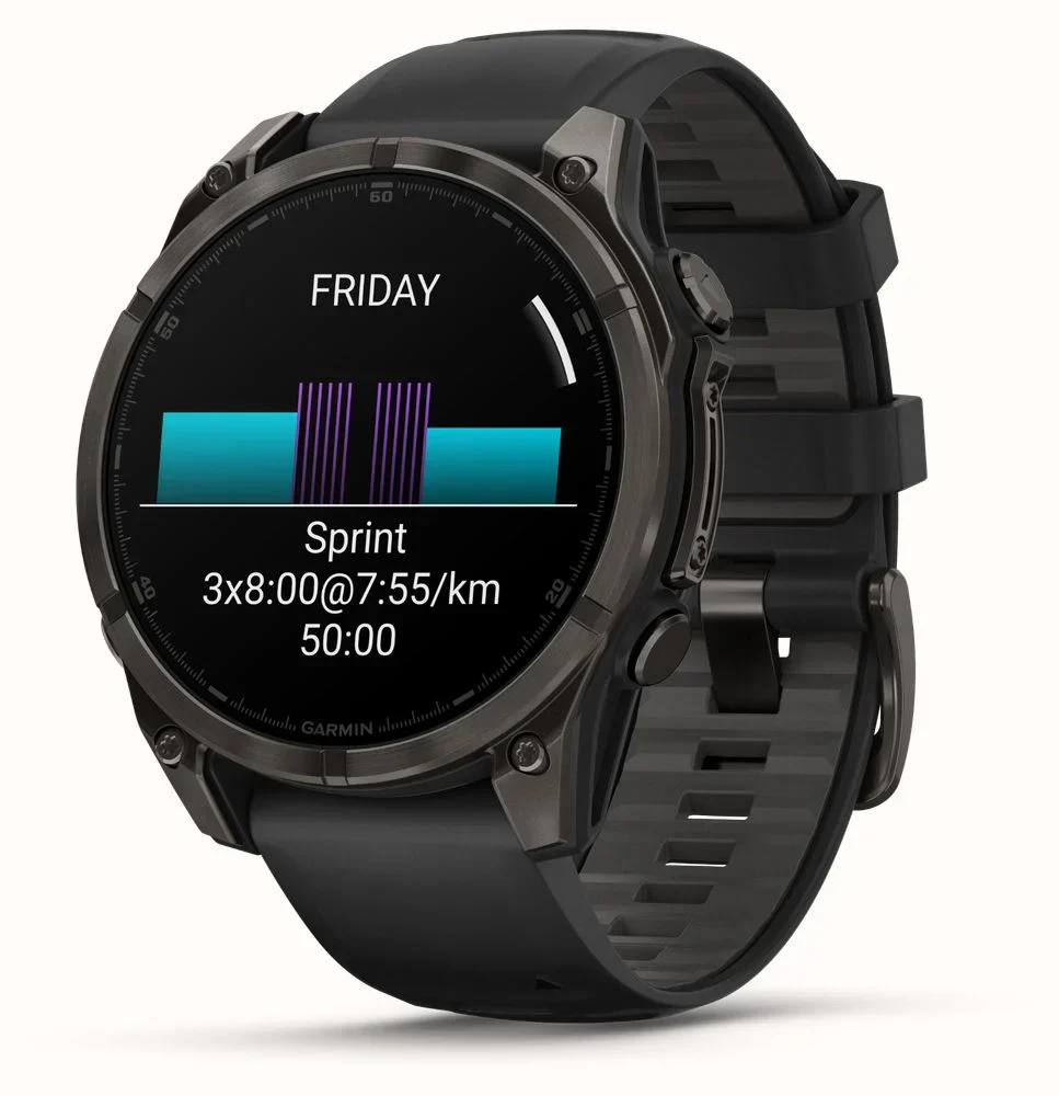 Garmin fēnix 8 AMOLED Sapphire GPS Smartwatch, 43mm Carbon Grey DLC Titanium Case with Black/Pebble Grey Silicone Strap - Good - Image 5