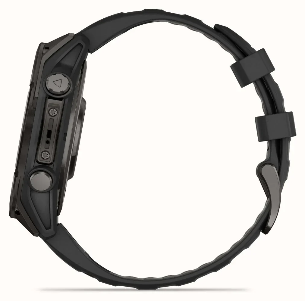 Garmin fēnix 8 AMOLED Sapphire GPS Smartwatch, 43mm Carbon Grey DLC Titanium Case with Black/Pebble Grey Silicone Strap - Good - Image 6