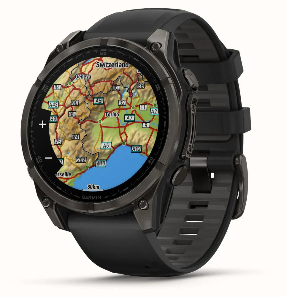 Garmin fēnix 8 AMOLED Sapphire GPS Smartwatch, 43mm Carbon Grey DLC Titanium Case with Black/Pebble Grey Silicone Strap - Good - Image 8