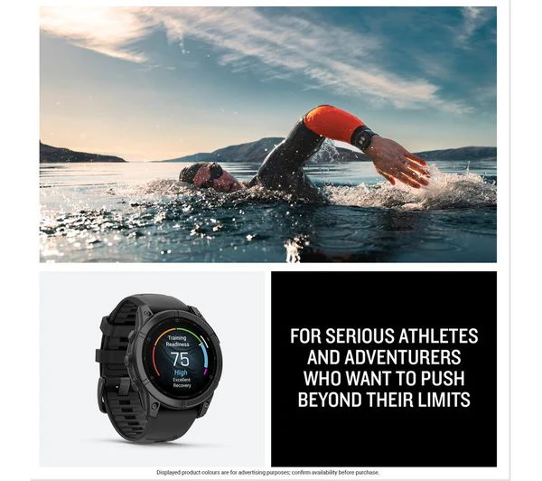 GARMIN fenix E AMOLED Smart Watch - Slate Grey Steel & Black, 47 mm - Very Good - Image 3