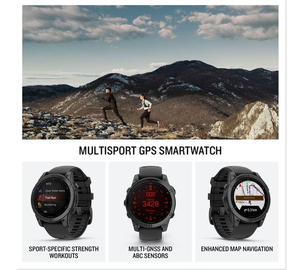 GARMIN fenix E AMOLED Smart Watch - Slate Grey Steel & Black, 47 mm - Very Good - Image 5