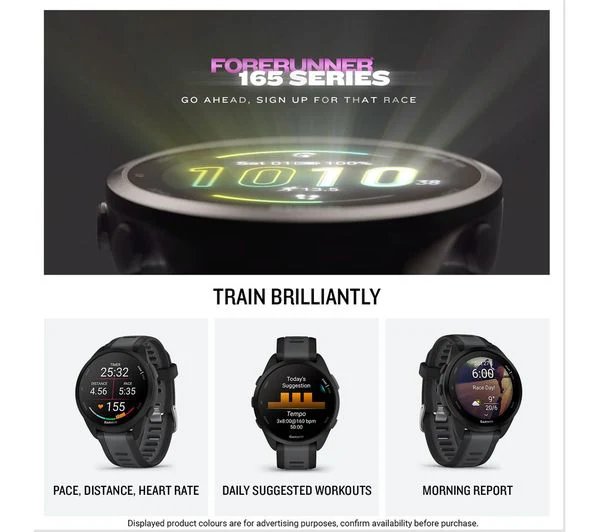 GARMIN Forerunner 165 Sports Watch - Black, 43 mm - Pristine - Image 16