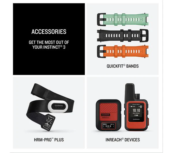 GARMIN Instinct 3 AMOLED Smart Watch - 45mm, Black with Black Silicone Band - Very Good - Image 7