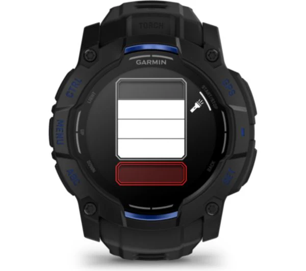 GARMIN Instinct 3 AMOLED Smart Watch - 50mm, Black with Bolt Blue Silicone Band - Good - Image 3