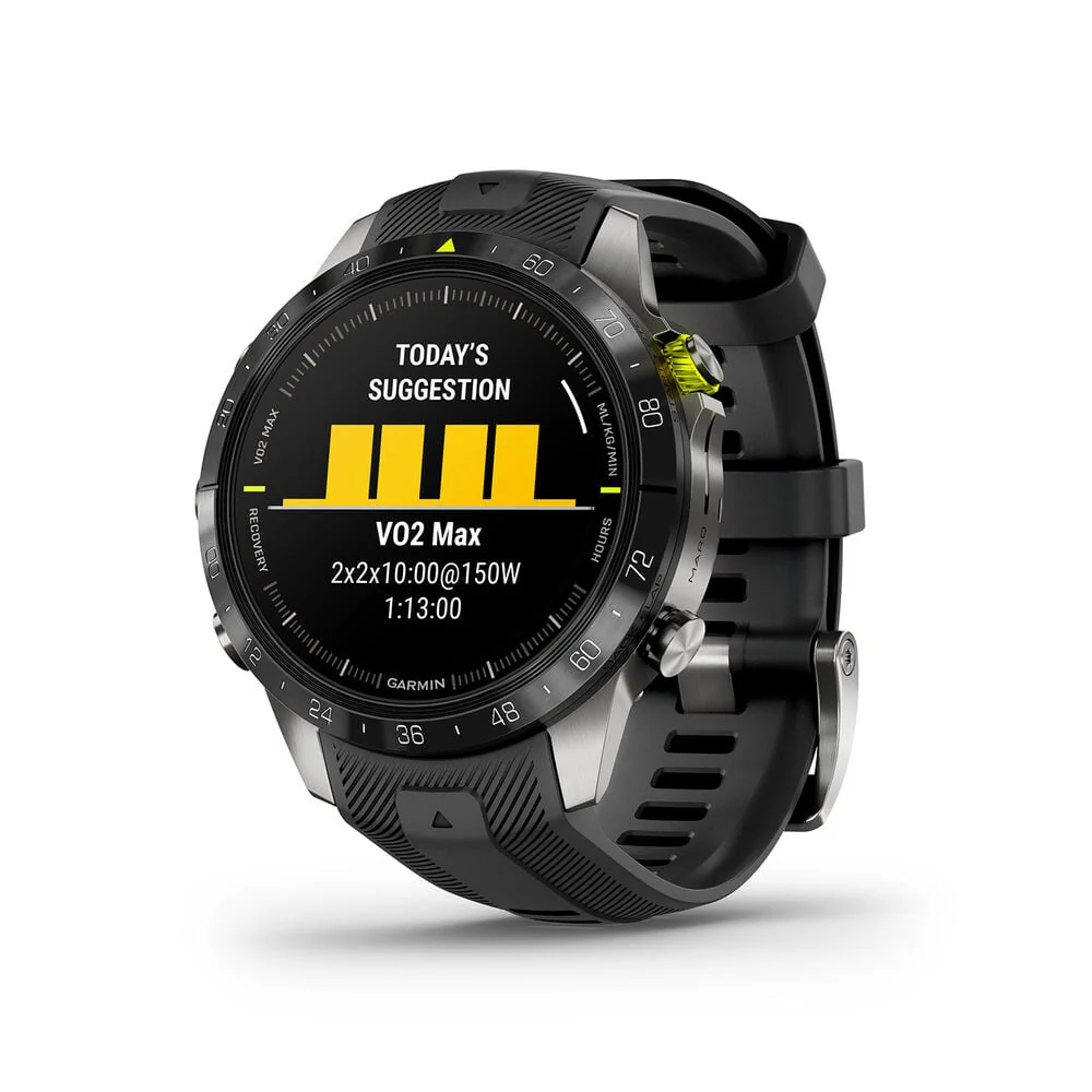 Garmin MARQ Athlete Gen 2 46mm Titanium Smartwatch Black Rubber Strap - Good - Image 2