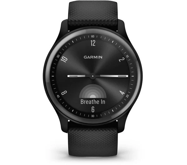 Garmin vívomove Sport Hybrid Smartwatch – Black Silicone Strap – Good - Image 2
